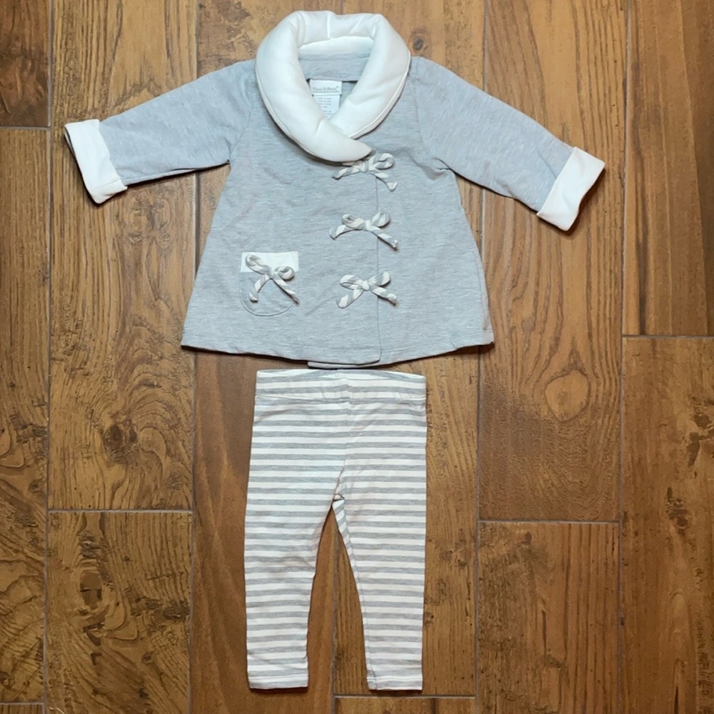 Piper & Poise | Gray 2-Piece Set | Long Sleeve | Infant Girls | 3-6 Months